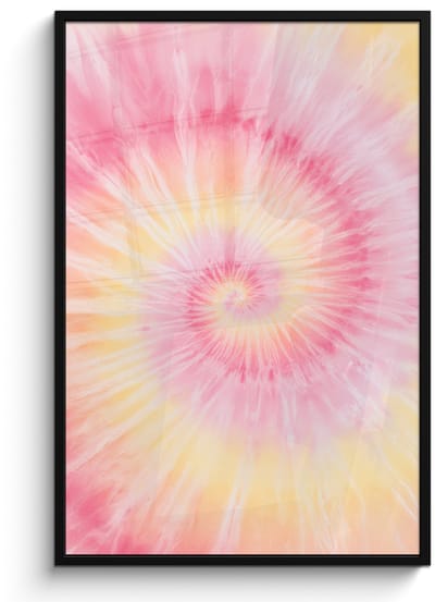Poster in lijst - Fotolijst 80x120 cm - Posters - Patroon - Tie Dye - Pasteltinten - Roze - Posterlijst zwart - Decoratie - Wanddecoratie woonkamer - Muurdecoratie slaapkamer