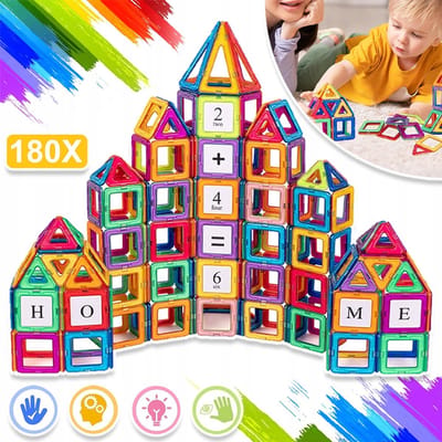 Magnetische Bouwblokken - Montessori-Speelgoed 3-8 Jaar - ABS-Kunststof Neodymiummagneten - Stimuleert De Verbeelding En Het Logisch Denken - Kleurrijke Creatieve Set