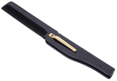 Scoby - Baardkam - Baardshaper - Gezichtskam - Beard Comb - Inklapbaar - Zwart