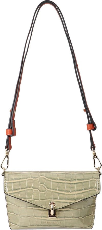 SEIDENFELT MANUFAKTUR Schoudertas Gordeltas Tuuli Crossbody Smoke Green / Gold Kaki