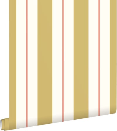 ESTAhome behang strepen okergeel en oranje - 50 x 900 cm - 131475