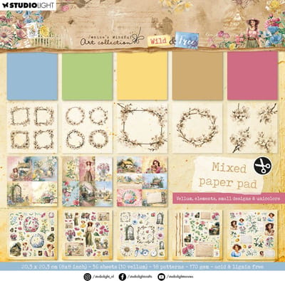 Mixed paper pad 20 x 20 cm 36 vel - JMA Wild & free nr. 184