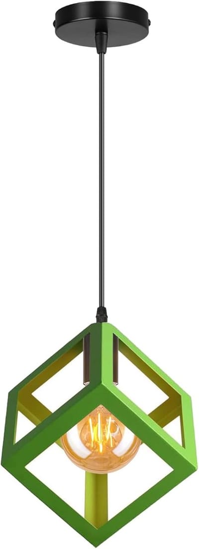 Hanglamp E27 Modern Kroonluchter Geometrische Plafondlamp voor Slaapkamer Woonkamer Keuken Groen