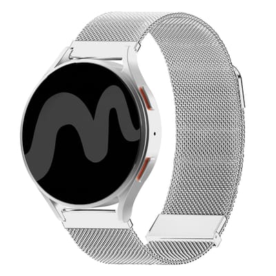 Premium Milanees bandje - Smartwatch bandje geschikt voor universeel 18 mm aansluiting - Zilver