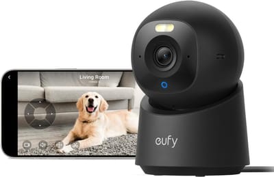 eufy Security Indoor camera E30 Zwart – Indoor Cam - Huisdiercamera met app - Petcam; 4K UHD – Pan & Tilt – AI Mens- en Huisdierdetectie – Kleurennachtzicht – Compatibel met Apple HomeKit – Tweewegcommunicatie – Lokale Opslag – Geen Abonnementskosten