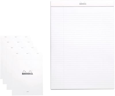 Rhodia Notitieblok - Schrijfblok - N18 - Gelijnd - A4 - 80g - wit - 80 vel - 5 stuks
