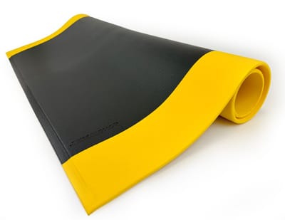 Anti vermoeidheidsmat WS-1 voor kortdurend staand werk - Geel & Zwart - 500 cm x 91 cm x 9,5 mm- - Veerkrachtig schuim - 9,5 mm - Voor binnen