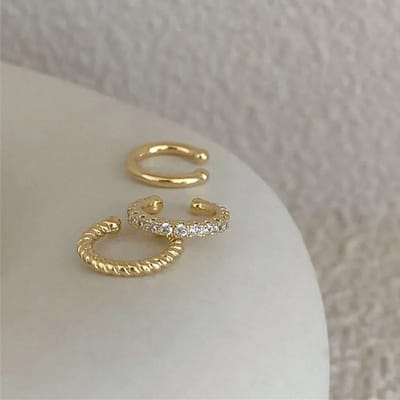 3 stuks/set Oorklemmen Zonder Piercing Oorklipjes Niet-piercing Nep Mode Kraakbeen Oorbellen Voor Vrouwen Sieraden Cadeaus gray