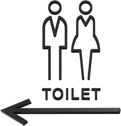 Dailygoods- Toiletbordjes Set van 4 - Zelfklevende Stickers - Hoogwaardig Organisch Glas - Duurzaam en Slijtvast - 20 x 12 cm - Hygiënisch en Vochtbestendig - Toiletstickers