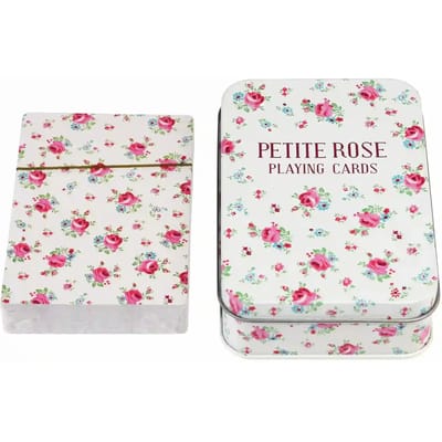 Kaartspellen in blik la petite rose Rex London
