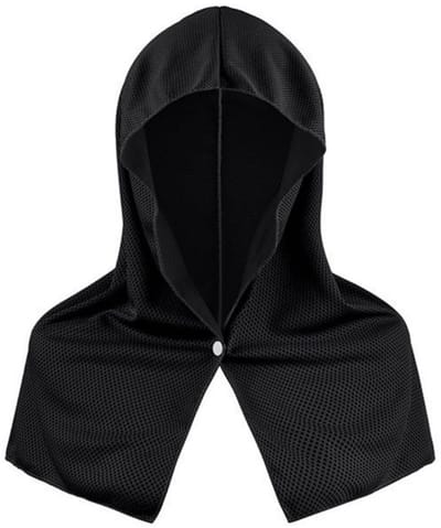 Koel Hoodie Handdoek - Verkoelende Nekbescherming - Buiten Activiteiten - Directe Koeling met Capuchon - 58 x 30 cm - Zwart