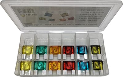 Assortiment auto maxi steekzekering set met 20A, 30A, 40A, 50A, 60A en 70A zekeringen toepasbaar voor 12v, 24v en 32v systemen autozekeringen