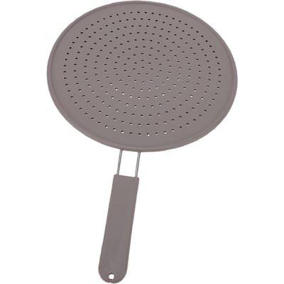 2 pièces d'écrans anti-éclaboussures Faciles à nettoyer Résistants à la chaleur Garde-éclaboussures en silicone avec poignées pour poêles à frire L L gray