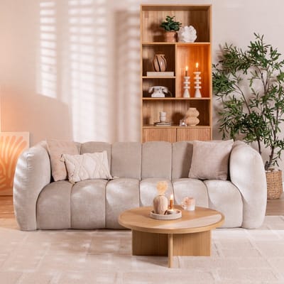 Bronx71® 3-zitsbank Luca chenille sand