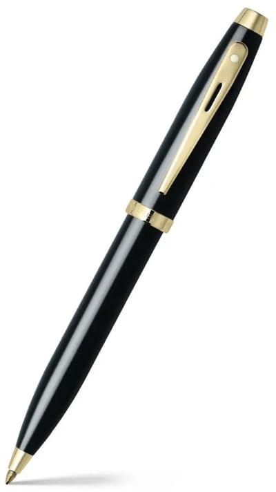 Sheaffer balpen - 100 - glanzend zwart en goud - penpunt M - schrijfkleur zwart