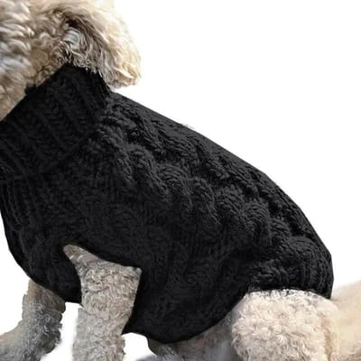 Pulls pour chiots à col haut pour petits chiens et chats de taille moyenne Vêtements d'hiver chauds à col roulé pour animaux de compagnie Gilet Chihuahua Manteau doux pour Yorkie S