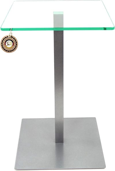 Bijzettafel Glas - Moderne Tafel - Woonkamer Decoratie - Stabiel Frame - 30x30x80cm - Zilver