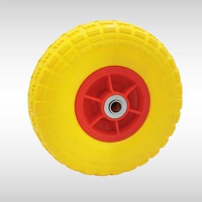 Kruiwagen Wiel - Vervangband Stevig - Materiaal Verplaatsen - Punctieproof Schuim - 10 Inch - Geel