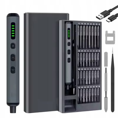 68-in-1 precisie elektrische schroevendraaierset - Mini elektrische schroevendraaier - met 68 magnetische bits, 5 koppelniveaus - LED-lampje, USB-oplaadbaar
