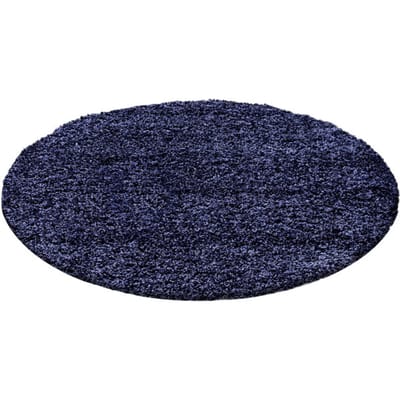 Muratap Basic shaggy vloerkleed donker blauw hoogpolig- 160 cm rond