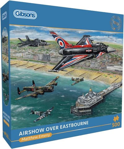 Gibsons - Vliegshow boven Eastbourne ("Airshow Over Eastbourne") - Matthew Emeny - 500 stukjes - 48×34cm - Legpuzzel voor Volwassenen