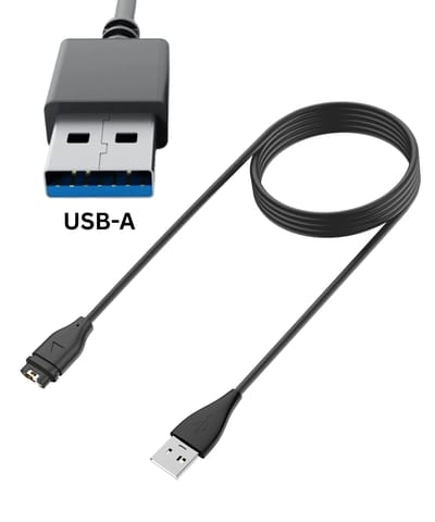 Bandz oplader geschikt voor Garmin Vivoactive 3 / 4 / 5 / Venu (SQ) 2 / 2s / 2 Plus / Venu 3 / 3s / Fenix 5 / 5s / 5x / Fenix 6 / 6s / 6x / Fenix 7 / 7s / 7x / Fenix 8 / Forerunner 55 / 165 / 245 / 255 / 265 / Instinct - 1m oplaadkabel (zwart)