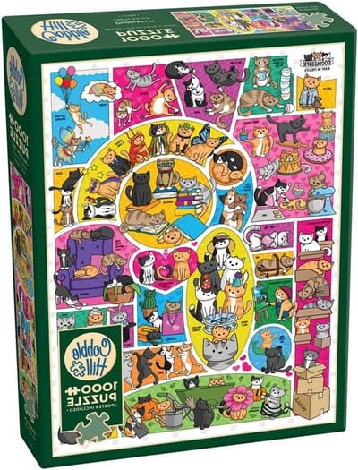 Doodlecats Legpuzzel - Puzzel Katten - Ontspanning - Willekeurig gesneden stukjes - 1000 stukjes - Meerdere kleuren