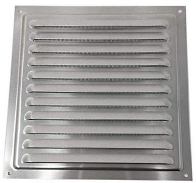 Metalen Ventilatierooster 300 x 300 mm - Zink met Insectenbescherming voor Afvoerlucht en Toevoerlucht