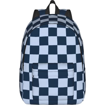 Rood Schakbord Rugzak Mode Middelbare School Werk Dagrugzak Nodic Geometrie Kerst Laptop Computer Canvas Tassen Sport S