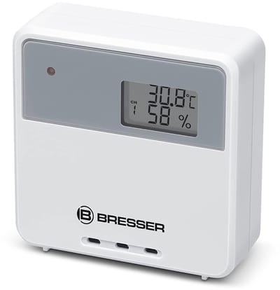 Thermo Hygro Sensor - Klimaatmeter Buiten - Binnenklimaat Meten - Draadloze Signaaloverdracht - 6.5 x 6.5 x 2.8 cm - Wit