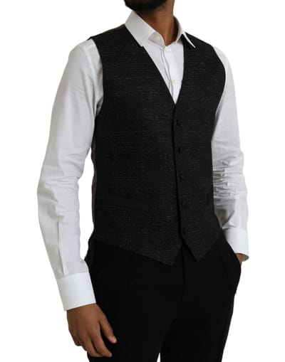Zwart Glitter Vest Formele Stijl