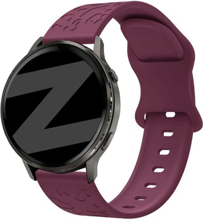 Bandz Siliconen 'Flowers' bandje geschikt voor Garmin Vivoactive 4s / Vivomove 3s / Venu 4 - 41mm / Venu 3s / Venu 2s / Forerunner 265s / Forerunner 255s - Wijnrood