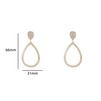 Go Dutch Label Oorknoppen Open Drop Dangle Goud Champagne