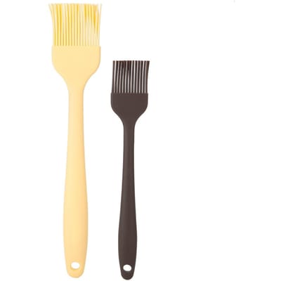 2 stuks Siliconen Voedselolie Hittebestendige Grillborstel voor BBQ Grill Barbecue Bakken Keuken Koken2 stuks beige