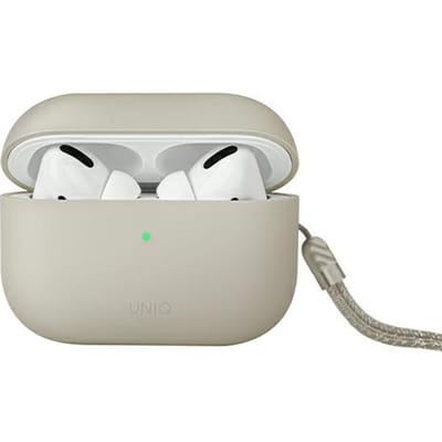 Uniq Lino Hybrid Liquid Silicone Case voor de Apple AirPods Pro 2 - Beige Ivory