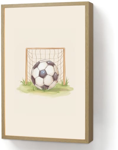 Wandlamp 40x60 cm - Oplaadbaar - Voetbal - Goal - Gras - Beige - Wandlampen binnen woonkamer - Slaapkamer lamp - Decoratieve nachtlamp - Vloerlamp draadloos