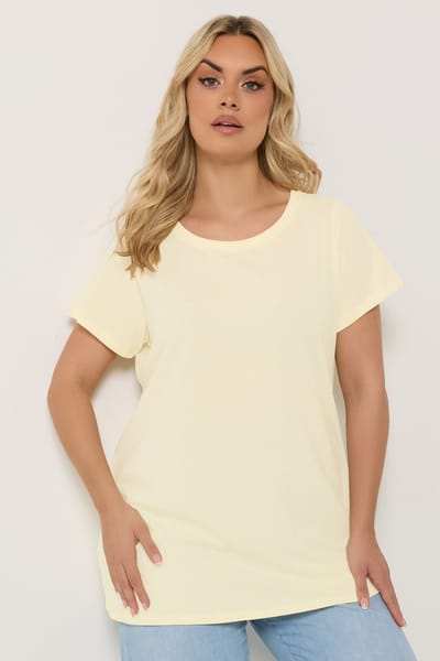 Yours 2Pack Chocoladebruine En Gele Basic Tshirts Size 40