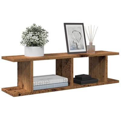 vidaXL - Wandschappen - 2 - st - 75x18x20 - cm - bewerkt - hout - oud - houtkleurig