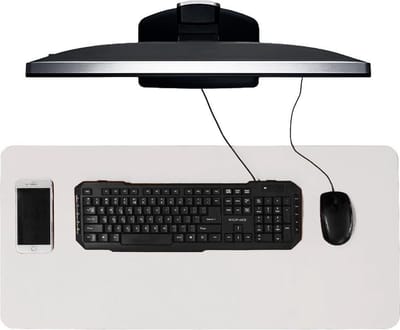 IVOL Bureau onderlegger 40x85 cm PU leer Wit - Bureau Organizer
