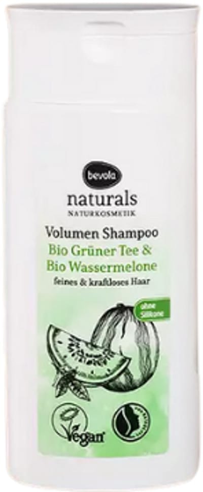 Bevola Naturals Volume Shampoo - Biologische Groene Thee & Watermeloen | 1x 200 ml - Klein verpakking | Rijke verzorging