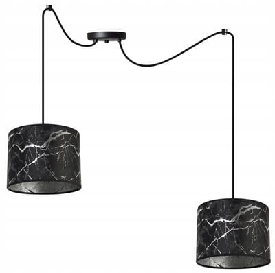 Light-Home WERONA – Hanglamp – 2-lichts – Zwart/Zilver – Metalen Constructie – Verstelbare Hoogte
