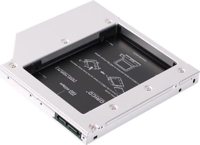 Orico Laptop optical bay caddy 12.7mm dik 2.5 Inch SSD/HDD - Zilver
