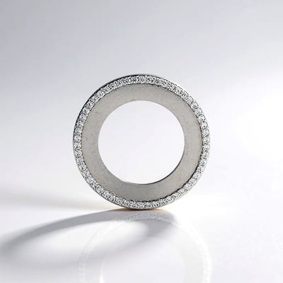 Cavill - Zilveren Hanger - 925 Sterling Zilver met Platina Coating - 54 Cambodjaanse Zirkonen 0,875 ct - Ronde Luxe Minimalistisch Sieraad