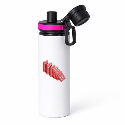 Hacebo® - Domino waterfles met draaidop roze - Kind - kinderen - Speelgoed - spelletje - leren tellen - water fles - 850ML