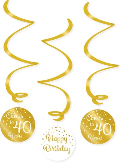 BTH - Slingers - 40 Jaar - Goud-Wit - Slingers Verjaardag - Verjaardag - Decoratie - Versiering - Slinger - Feest