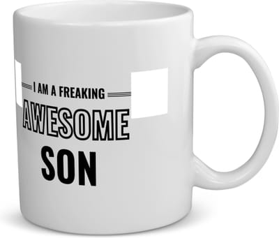 Akyol - i am a freaking awesome son koffiemok - theemok - Zoon - de meest geweldigste zoon - verjaardagscadeau - verjaardag - cadeau - cadeautje voor zoon - zoon artikelen - kado - geschenk - gift - 350 ML inhoud
