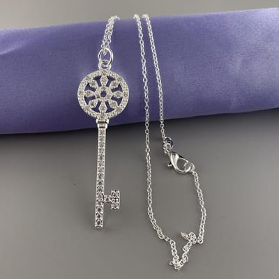 Modieuze Eenvoudige Sterling Ketting Leuke Sleutelhanger Ketting Voor Vrouwen Sieraden Cadeau 46CM gray