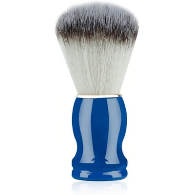 Brosse à barbe pour homme Poils doux Brosse de lavage du visage Brosse manuelle à raser Peigne de nettoyage pour rasage bleu