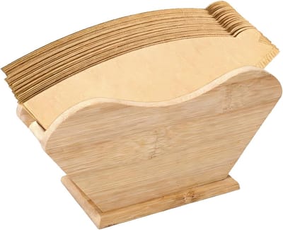 Houten koffiefilterhouder voor filterzakken, opbergdoos voor koffiefilters en filterpapier, universele staande houder voor maat 2 en 4 filters