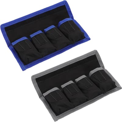 Camera Accu Tas met 4 Vakken, Nylon Opbergzak voor DSLR Accu's zoals LP-E6, EN-EL14 en EN-FW50, 21.5x9x2cm, Ideaal voor Fotografie en Reisgebruik